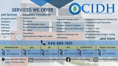 city of imus doctors hospital contact number